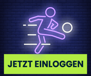 Neon Fussballspieler mit Ball